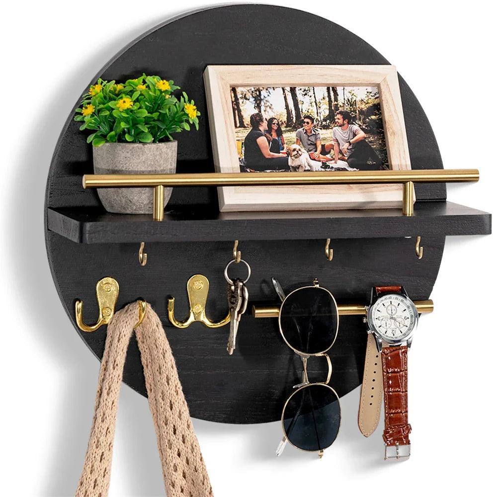 Wall Mounted Wooden Key Holder Rack