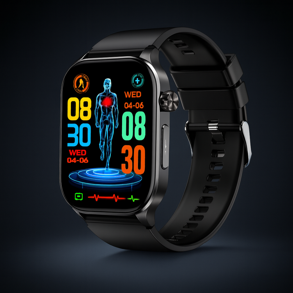 Montre intelligente Moniteur de santé senior AMOLED SOS GPS Appels Bluetooth