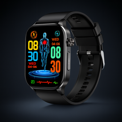 Smartwatch Senioren Gesundheitsmonitor AMOLED SOS GPS Bluetooth Anrufe