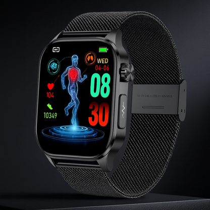 Smartwatch Senioren Gesundheitsmonitor AMOLED SOS GPS Bluetooth Anrufe