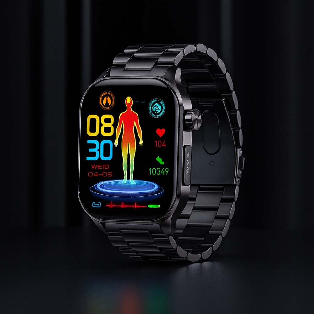 Smartwatch Senioren Gesundheitsmonitor AMOLED SOS GPS Bluetooth Anrufe