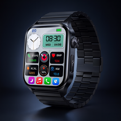 Smartwatch Senioren Gesundheitsmonitor AMOLED SOS GPS Bluetooth Anrufe