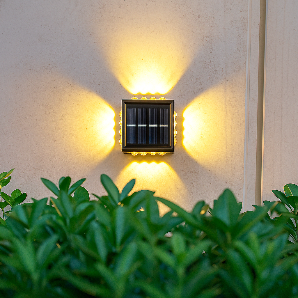 Lampada da parete solare moderna impermeabile LED da giardino per esterni
