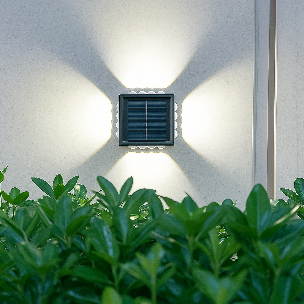 Solar-Wandlampe Modern Wasserdicht Außen LED Gartenwandleuchte