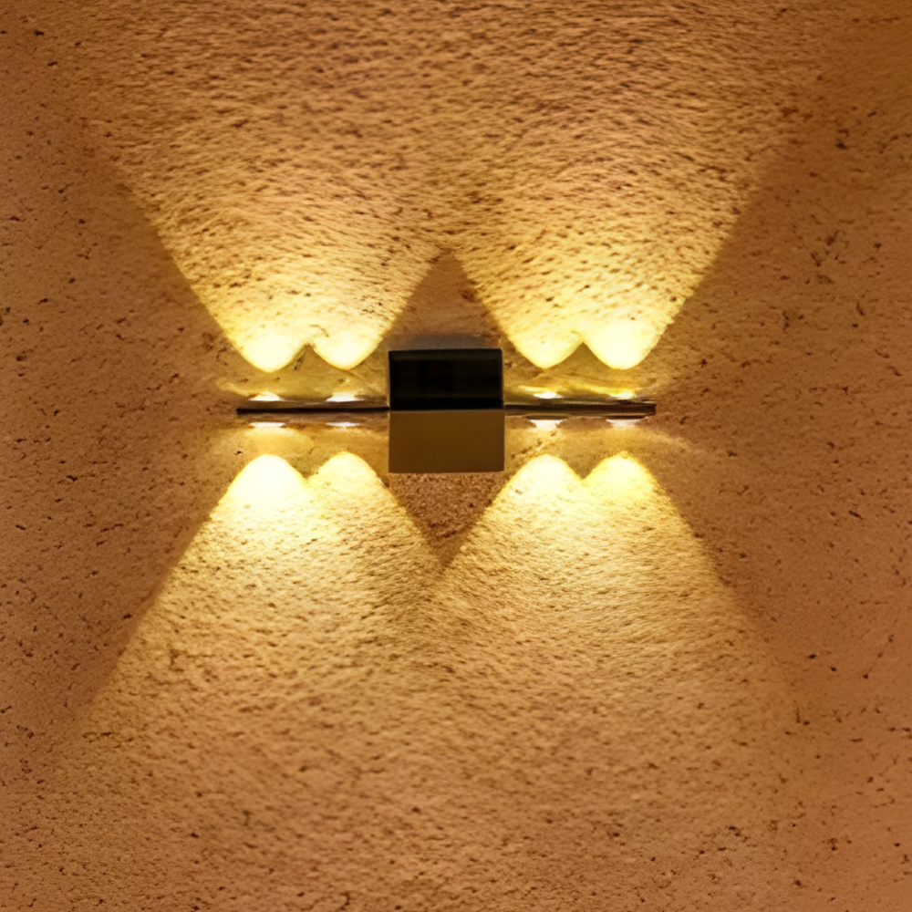 Lampada da parete solare impermeabile moderna per giardino esterno e recinzione