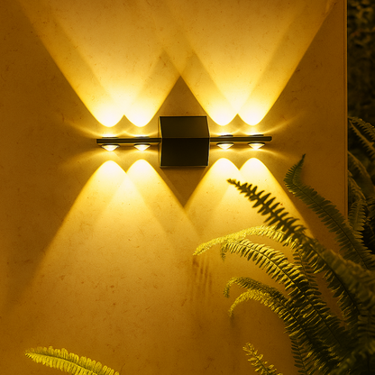 Lámpara de pared solar impermeable moderna para jardín y cerca exterior