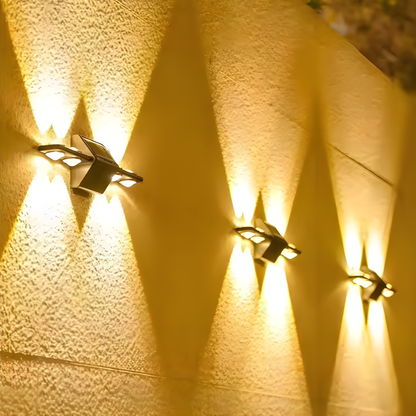 Lámpara de pared solar impermeable moderna para jardín y cerca exterior