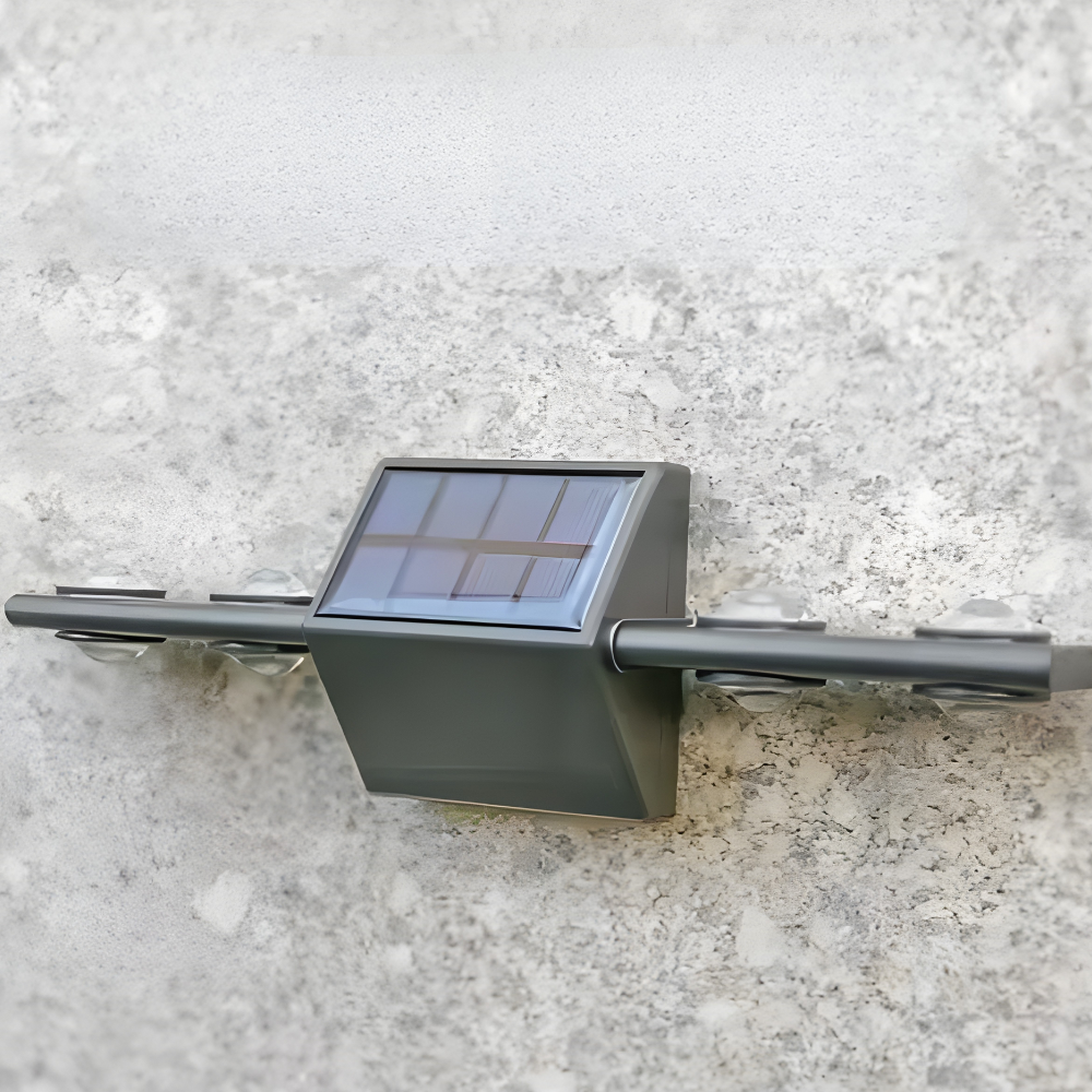 Lámpara de pared solar impermeable moderna para jardín y cerca exterior