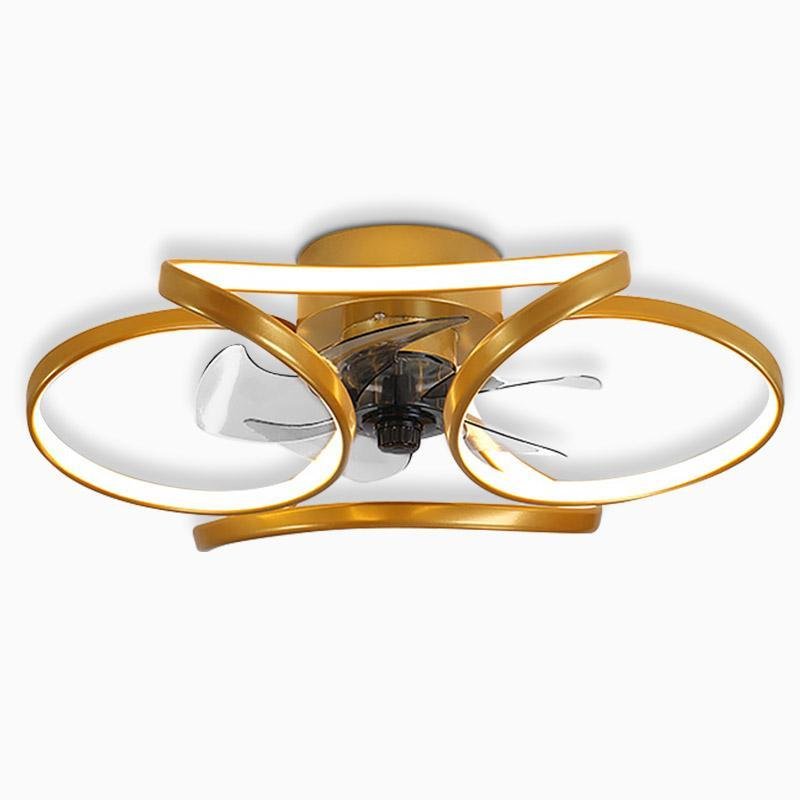 Nowoczesna lampa sufitowa LED z wentylatorem montowana na płasko