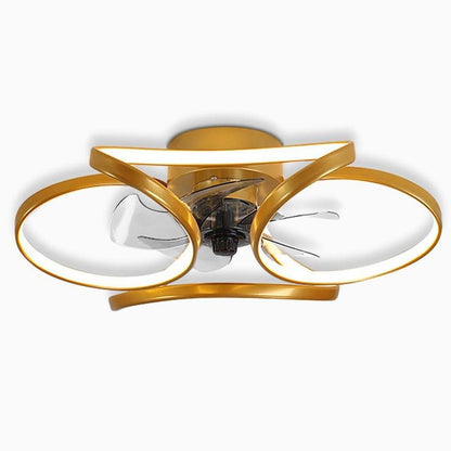 Nowoczesna lampa sufitowa LED z wentylatorem montowana na płasko