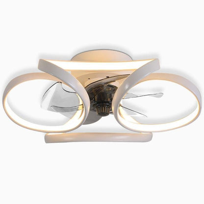 Nowoczesna lampa sufitowa LED z wentylatorem montowana na płasko