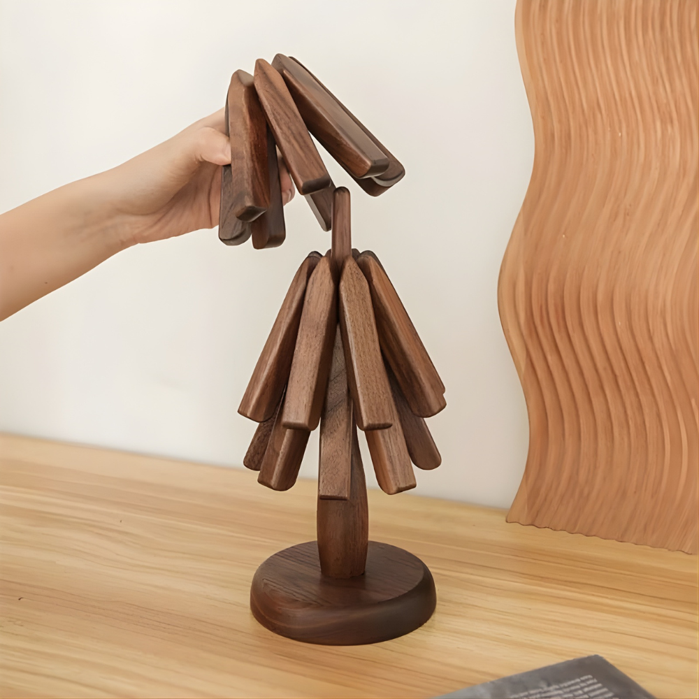 Wooden Table Mat Tree Design Coaster