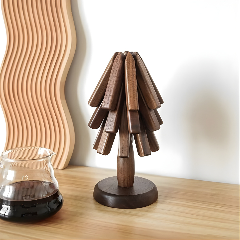 Wooden Table Mat Tree Design Coaster
