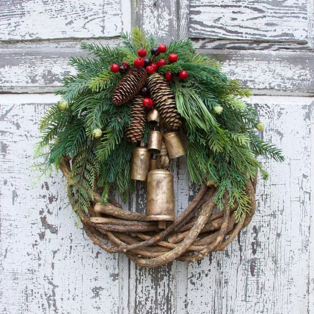 Couronne de Thanksgiving Rustique Bohème Design Fait Main Décoration de Porte