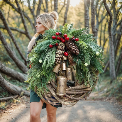 Couronne de Thanksgiving Rustique Bohème Design Fait Main Décoration de Porte