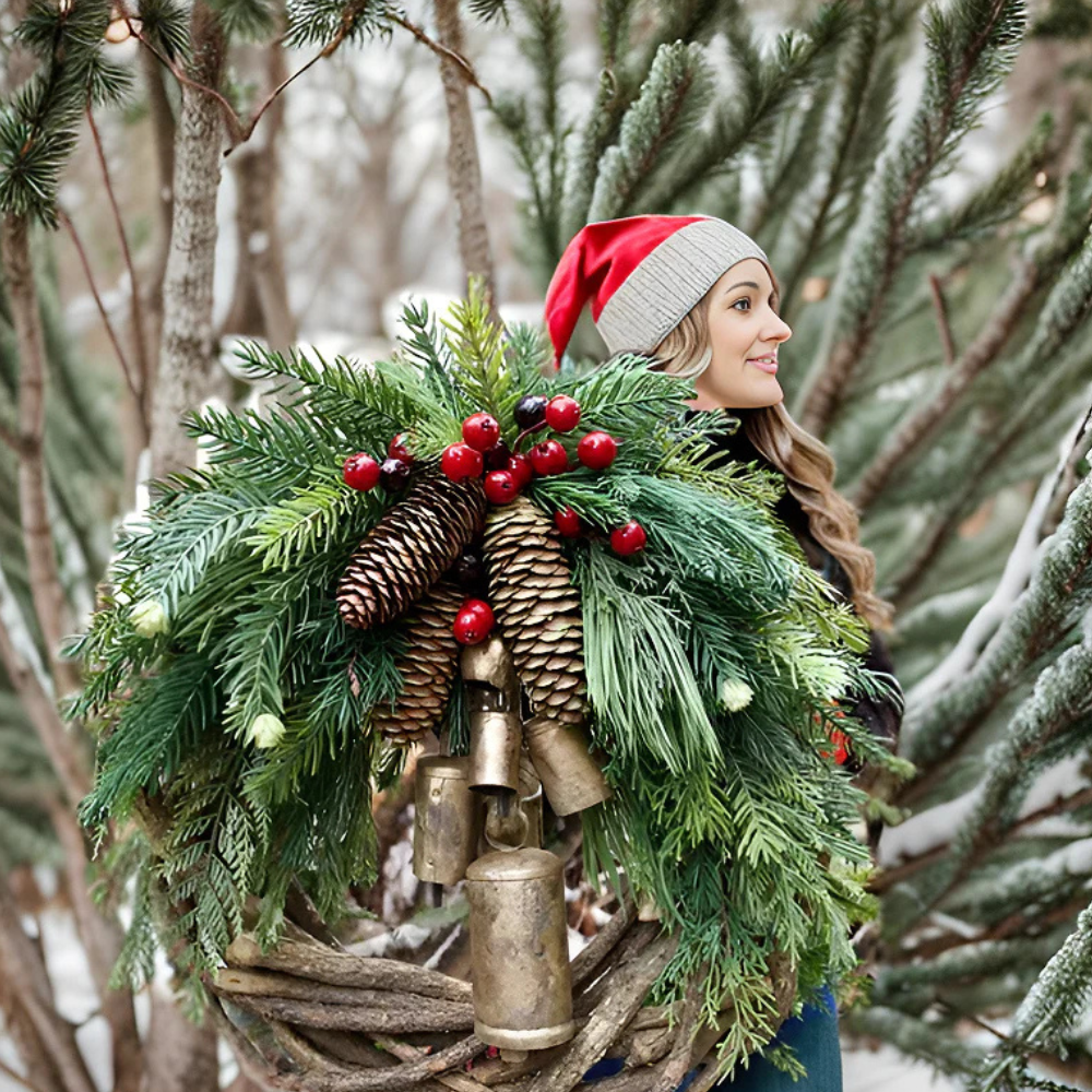 Couronne de Thanksgiving Rustique Bohème Design Fait Main Décoration de Porte