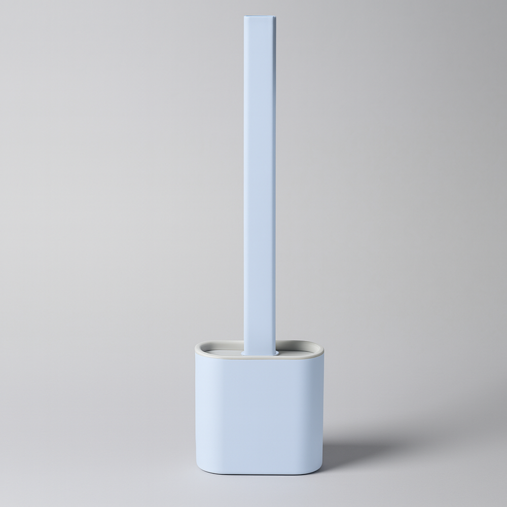 Toilet Brush Silicone Flexible Quick Dry Holder Non Scratch Cleaning Set