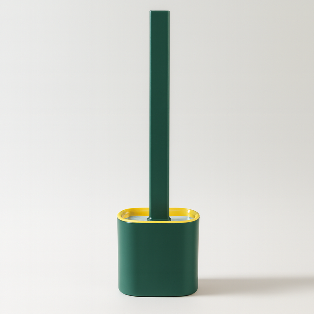 Toilet Brush Silicone Flexible Quick Dry Holder Non Scratch Cleaning Set
