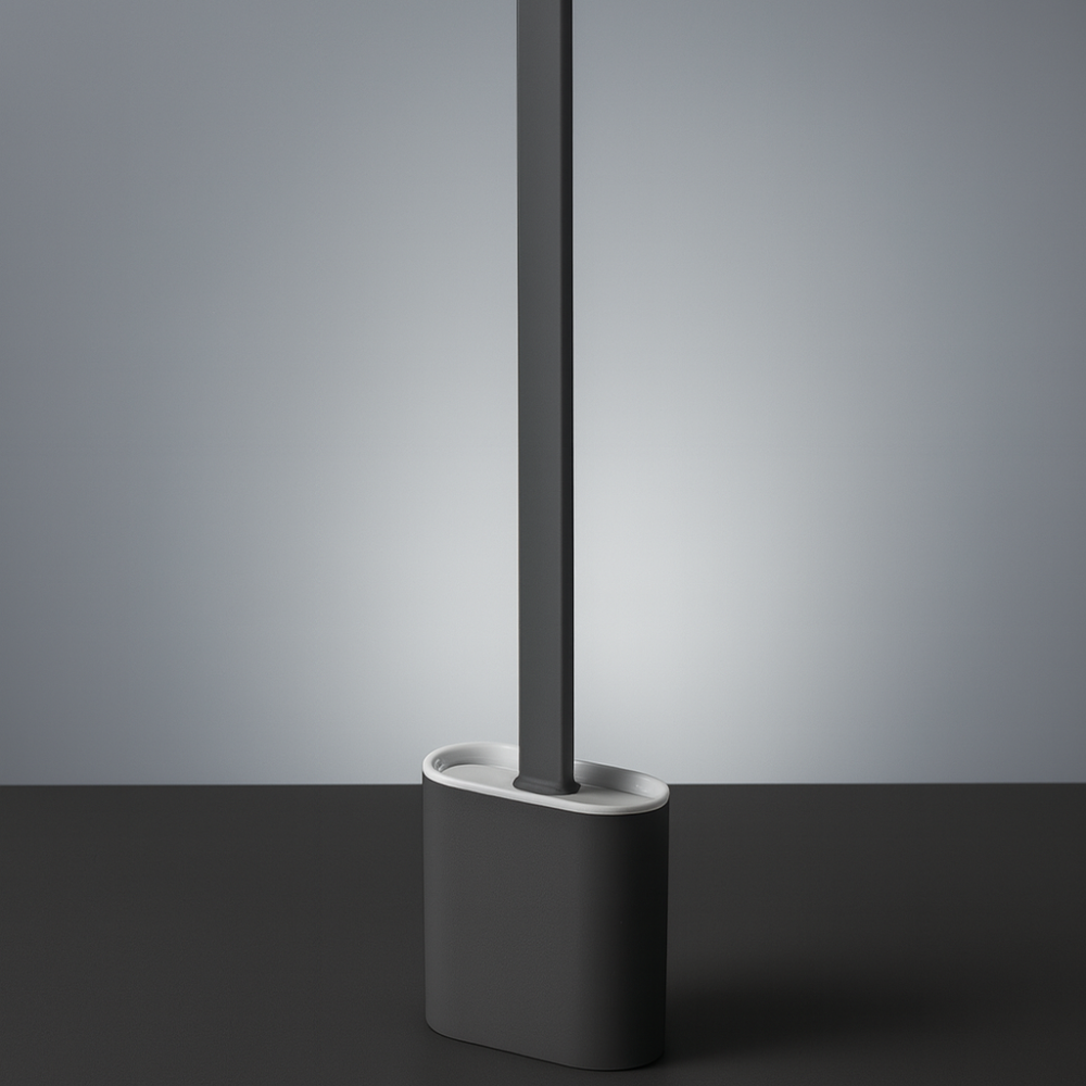 Toilet Brush Silicone Flexible Quick Dry Holder Non Scratch Cleaning Set