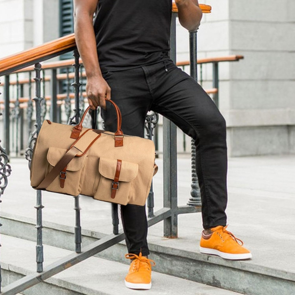 Travel Duffel Bag Leather Carry On Luggage