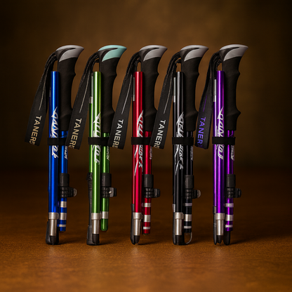 Trekking Poles Lightweight Aluminum Adjustable Foldable Hiking Sticks