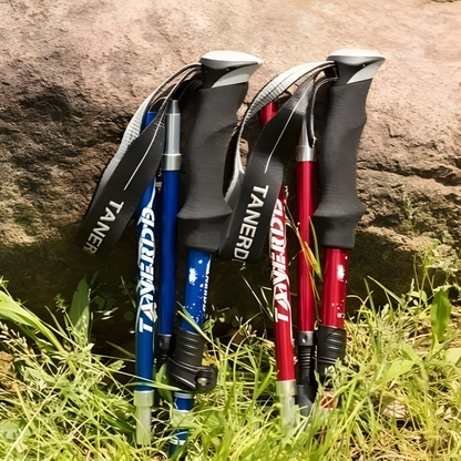 Trekking Poles Lightweight Aluminum Adjustable Foldable Hiking Sticks