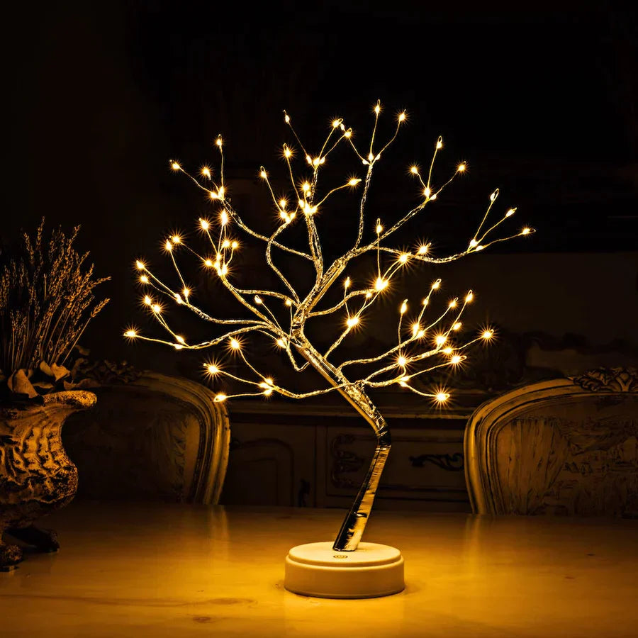 Nachttischlampe Baumzweig Feenlichter