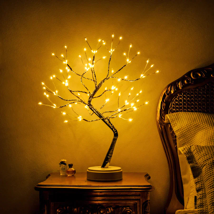 Nachttischlampe Baumzweig Feenlichter
