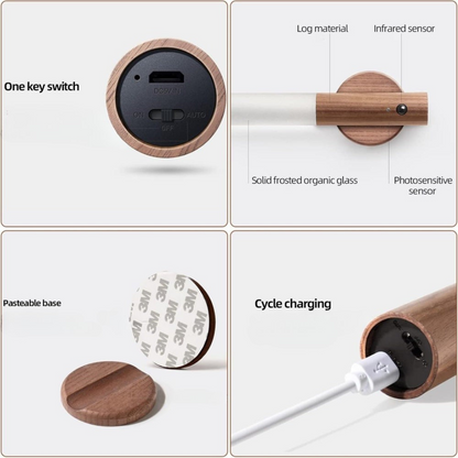 Wall Light LED Motion Sensor Wooden Lamp