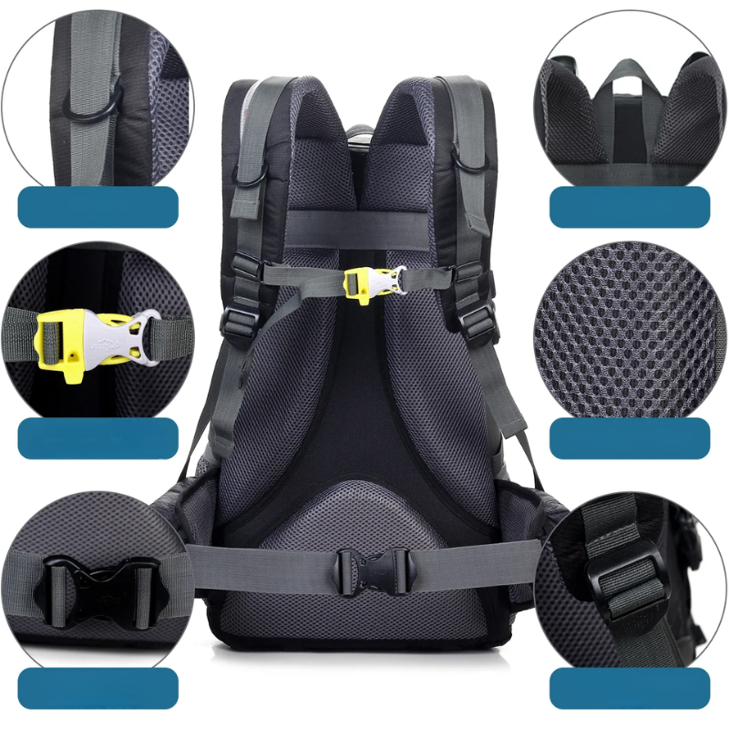 Mochila impermeable para senderismo ergonómica 40L bolsa para exteriores