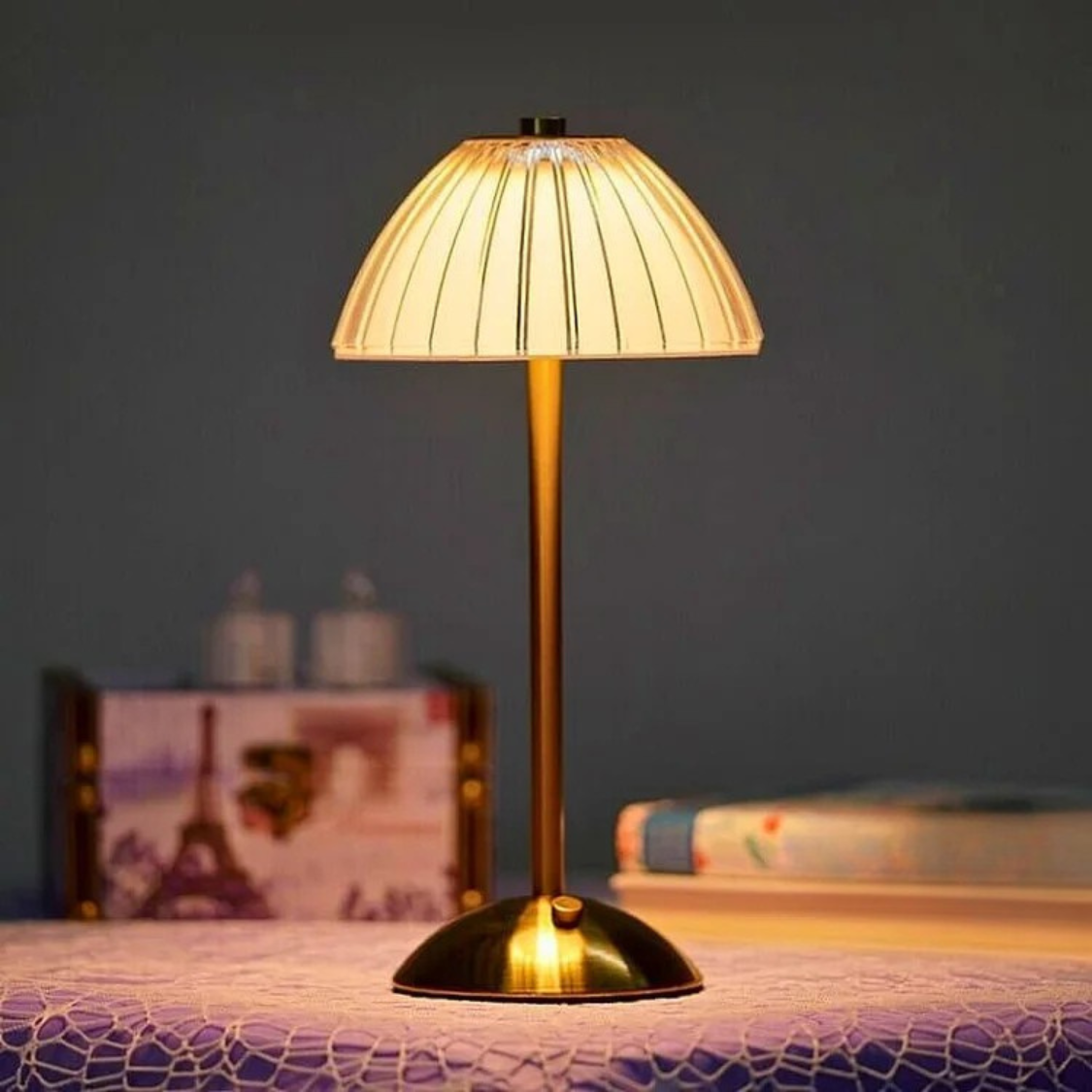 Lampada da tavolo a LED senza fili moderna in cristallo