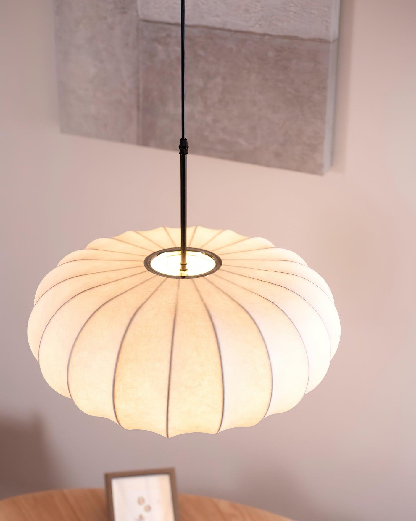Lampa wisząca tkanina minimalistyczny styl japoński