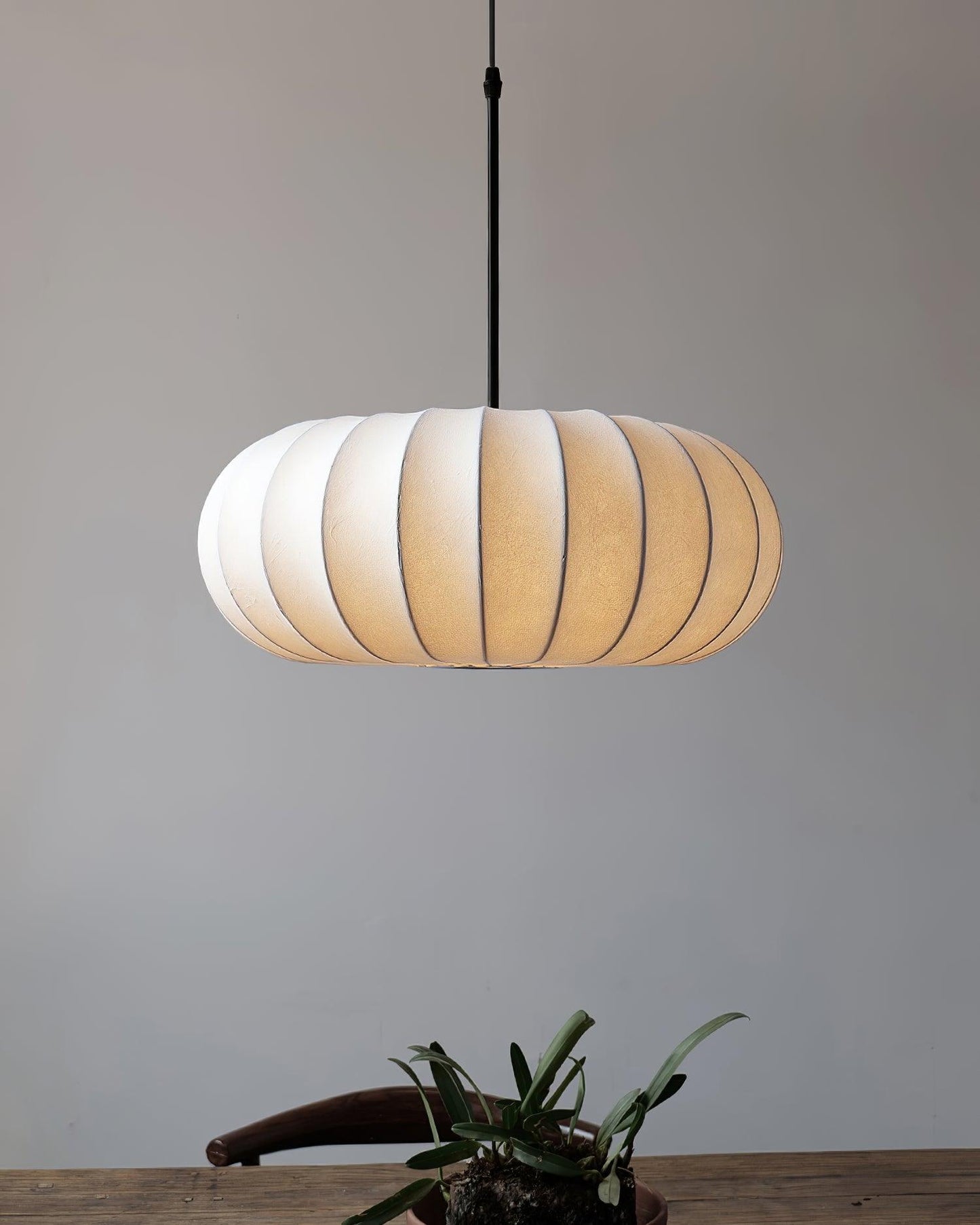 Lampa wisząca tkanina minimalistyczny styl japoński