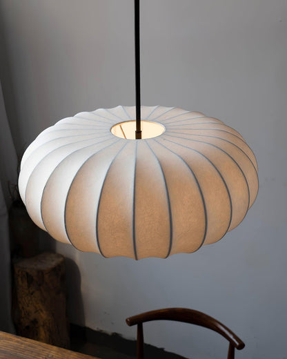 Lampa wisząca tkanina minimalistyczny styl japoński