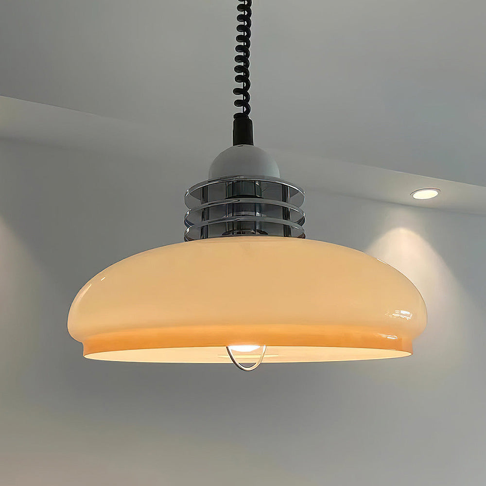 Bauhaus-Inspired Brown Glass Pendant Light Fixture for Stylish Living Room Illumination and Contemporary Décor