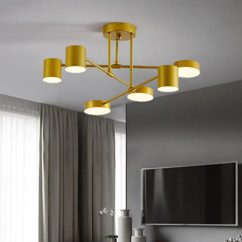 Lámpara de techo moderna con 6 cabezales LED ajustables
