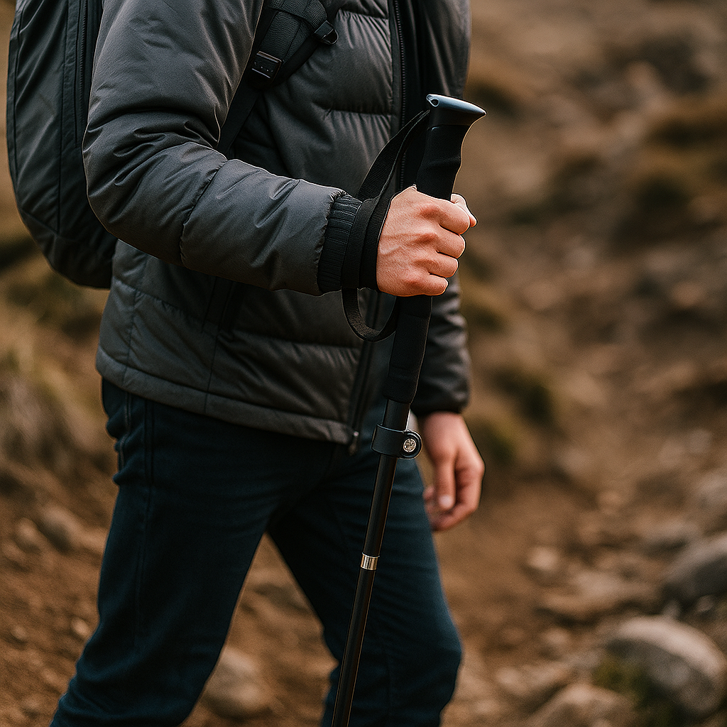 Bastone da passeggio leggero regolabile pieghevole in alluminio per trekking