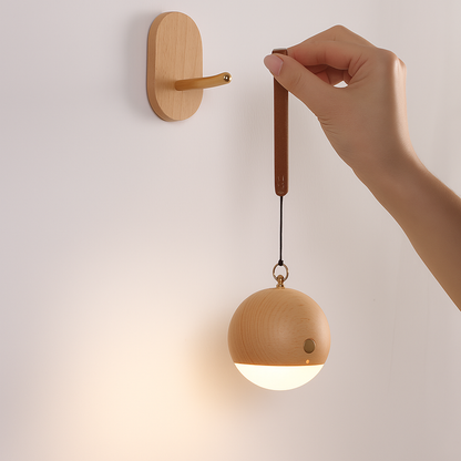 Applique da parete LED moderna in legno con controllo touch luce ricaricabile