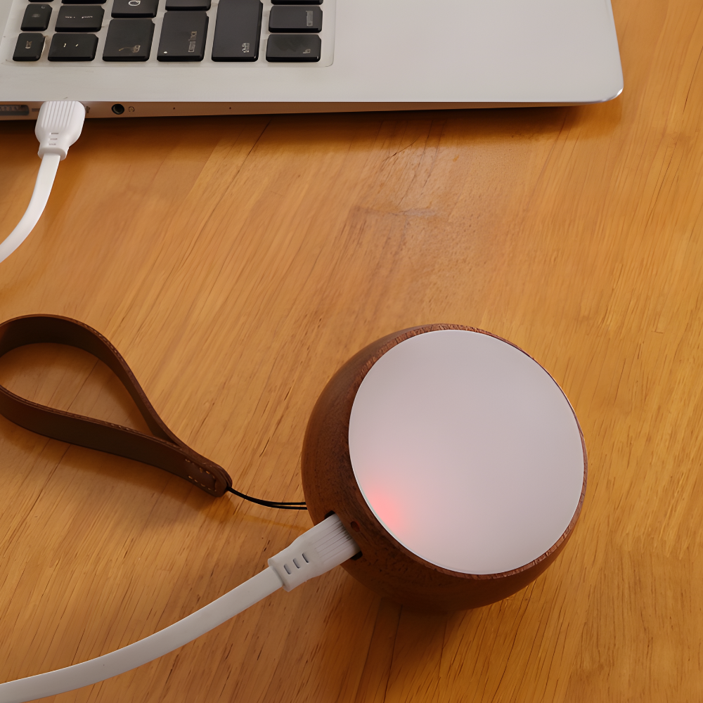 Applique da parete LED moderna in legno con controllo touch luce ricaricabile