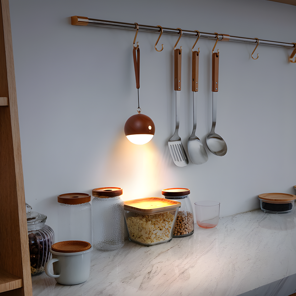 Applique da parete LED moderna in legno con controllo touch luce ricaricabile