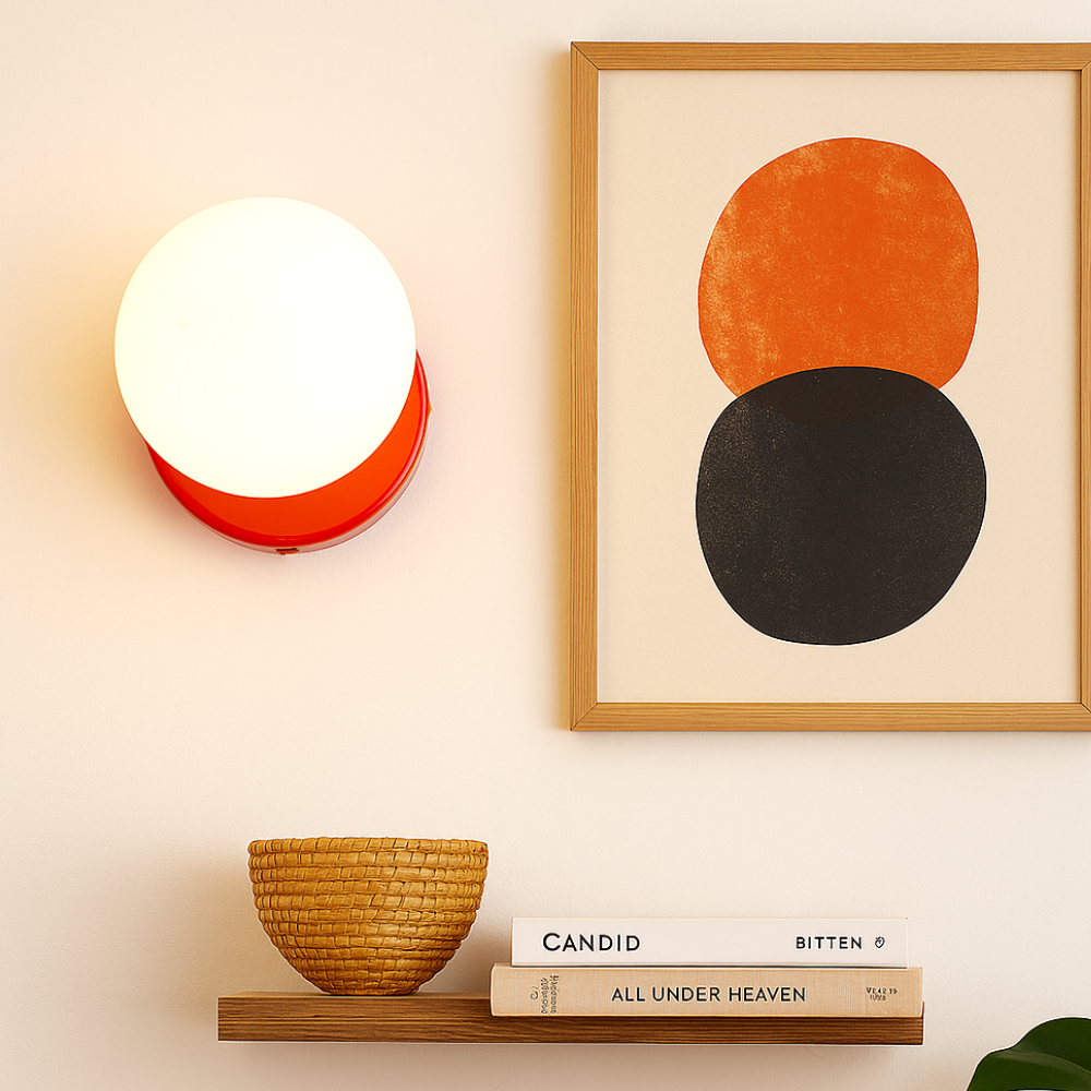 Aplique de pared moderno con globo de vidrio luz LED para interiores