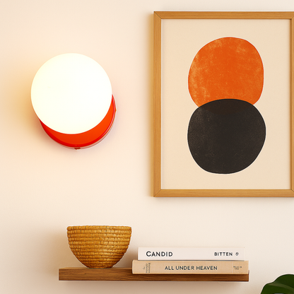 Aplique de pared moderno con globo de vidrio luz LED para interiores