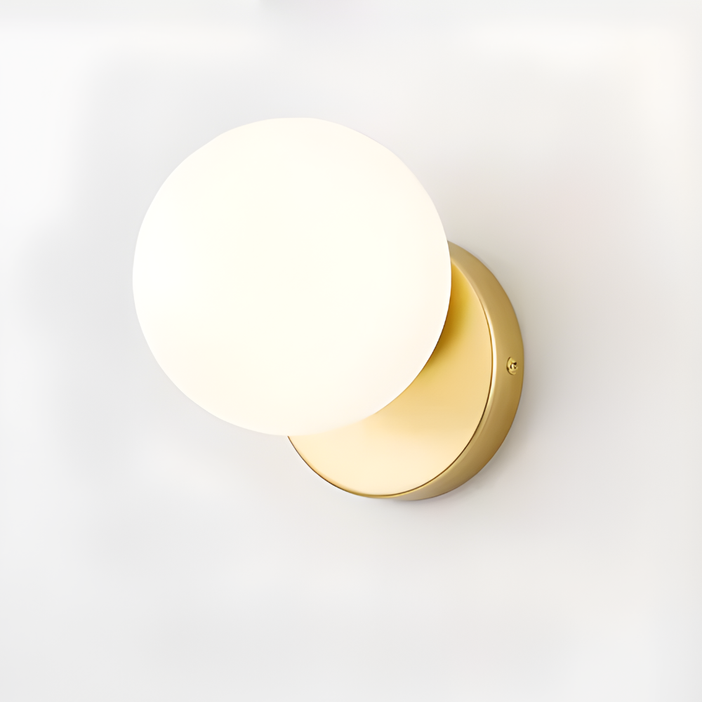 Aplique de pared moderno con globo de vidrio luz LED para interiores