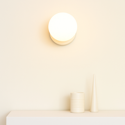 Aplique de pared moderno con globo de vidrio luz LED para interiores