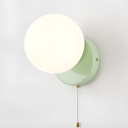 Aplique de pared moderno con globo de vidrio luz LED para interiores
