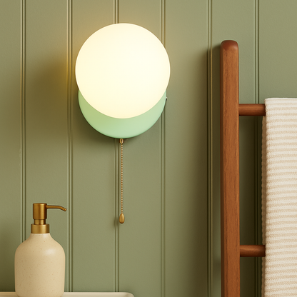 Aplique de pared moderno con globo de vidrio luz LED para interiores