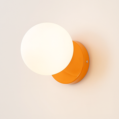 Aplique de pared moderno con globo de vidrio luz LED para interiores