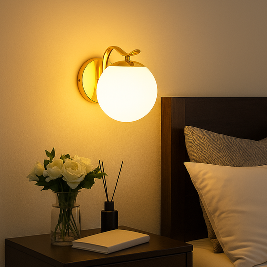 Applique murale moderne métal globe en verre LED luminaire intérieur