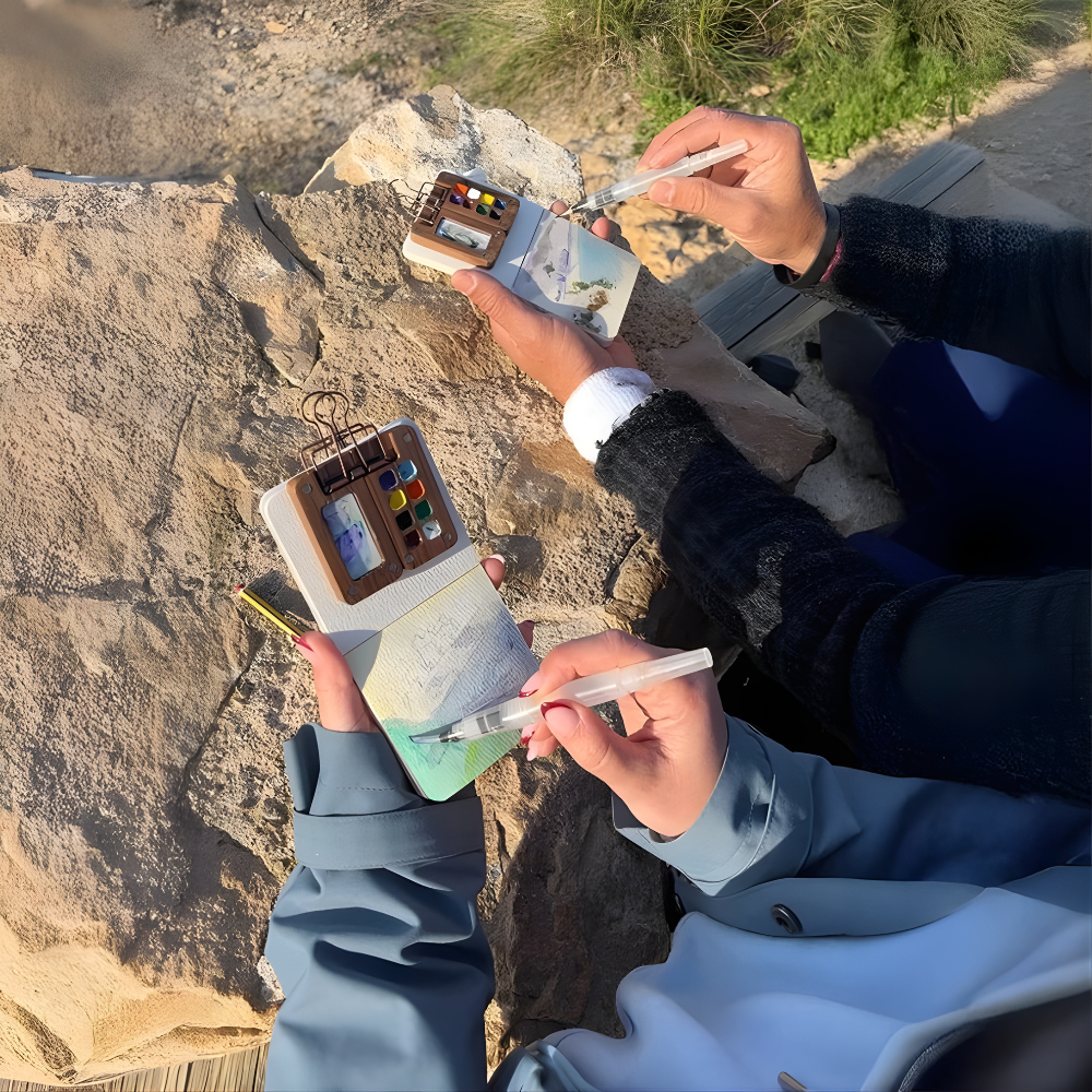 Aquarell-Reiseset Tragbares Kunstset Kompakte Premium-Farben