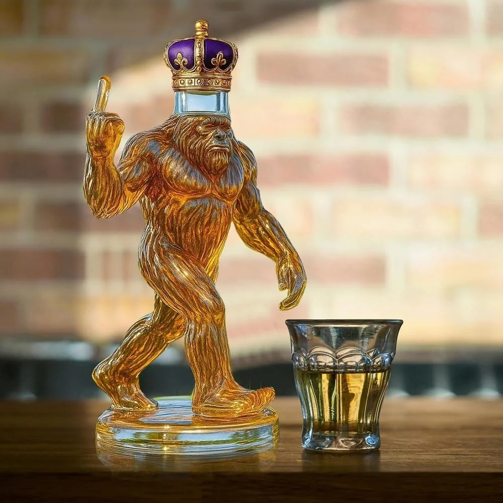 Whiskey Decanter Funny Bigfoot Glass Bottle